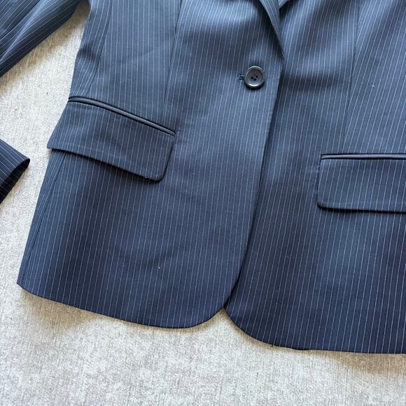 Theory Navy Blue Pinstripe Blazer - Picture 3 of 6